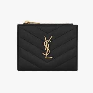 NWT Saint Laurent Cassandre Bi-Fold Black Wallet